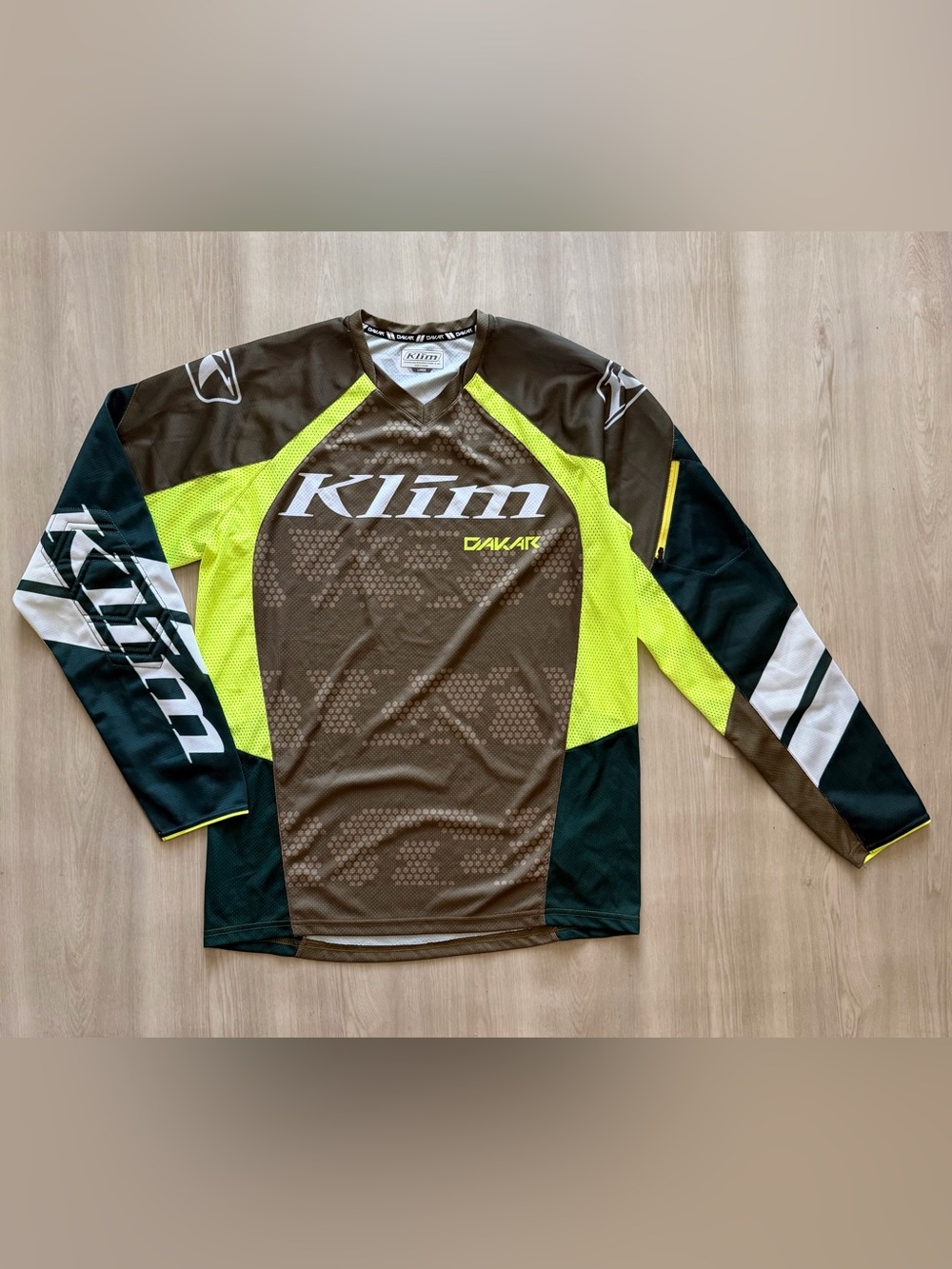 KLIM Men's Dakar Off-Road Motorcycle Jersey Green Gray Long Sleeve Sz L